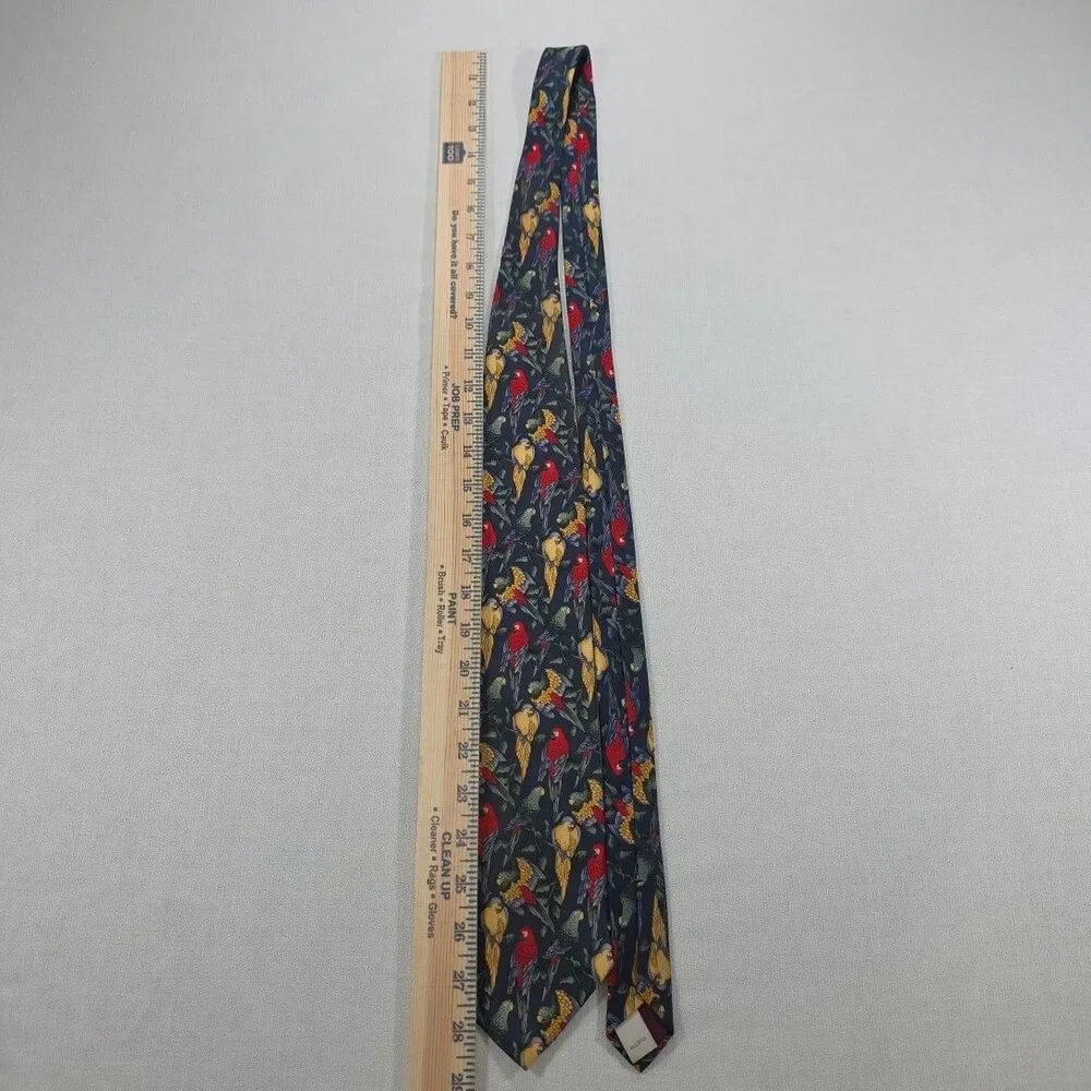 417 by Van Heusen Men's Multicolor Parrot 100% Silk Designer necktie